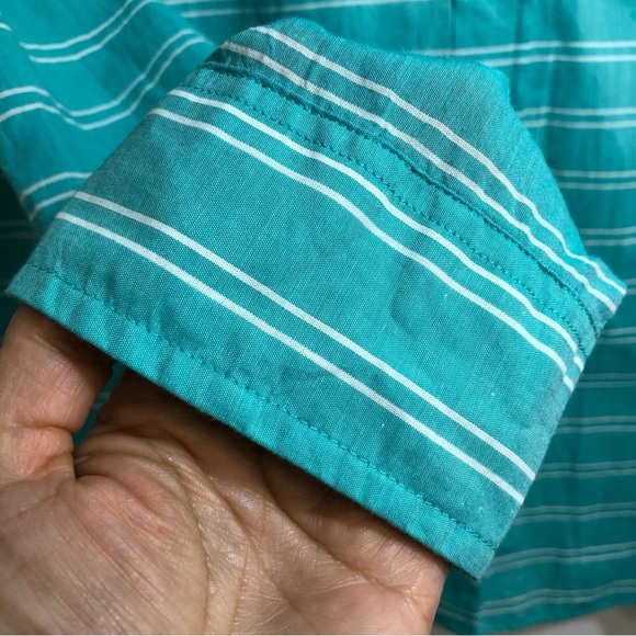 J.Crew Cotton Light Weight Chambray Stripes Button Down Long Sleeve Shirt L - Picture 5 of 10